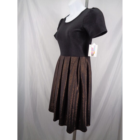 LuLaRoe Elegant Amelia Black Bronze Rose Gold Shimmer Size Medium New - Picture 3 of 14